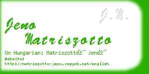 jeno matriszotto business card